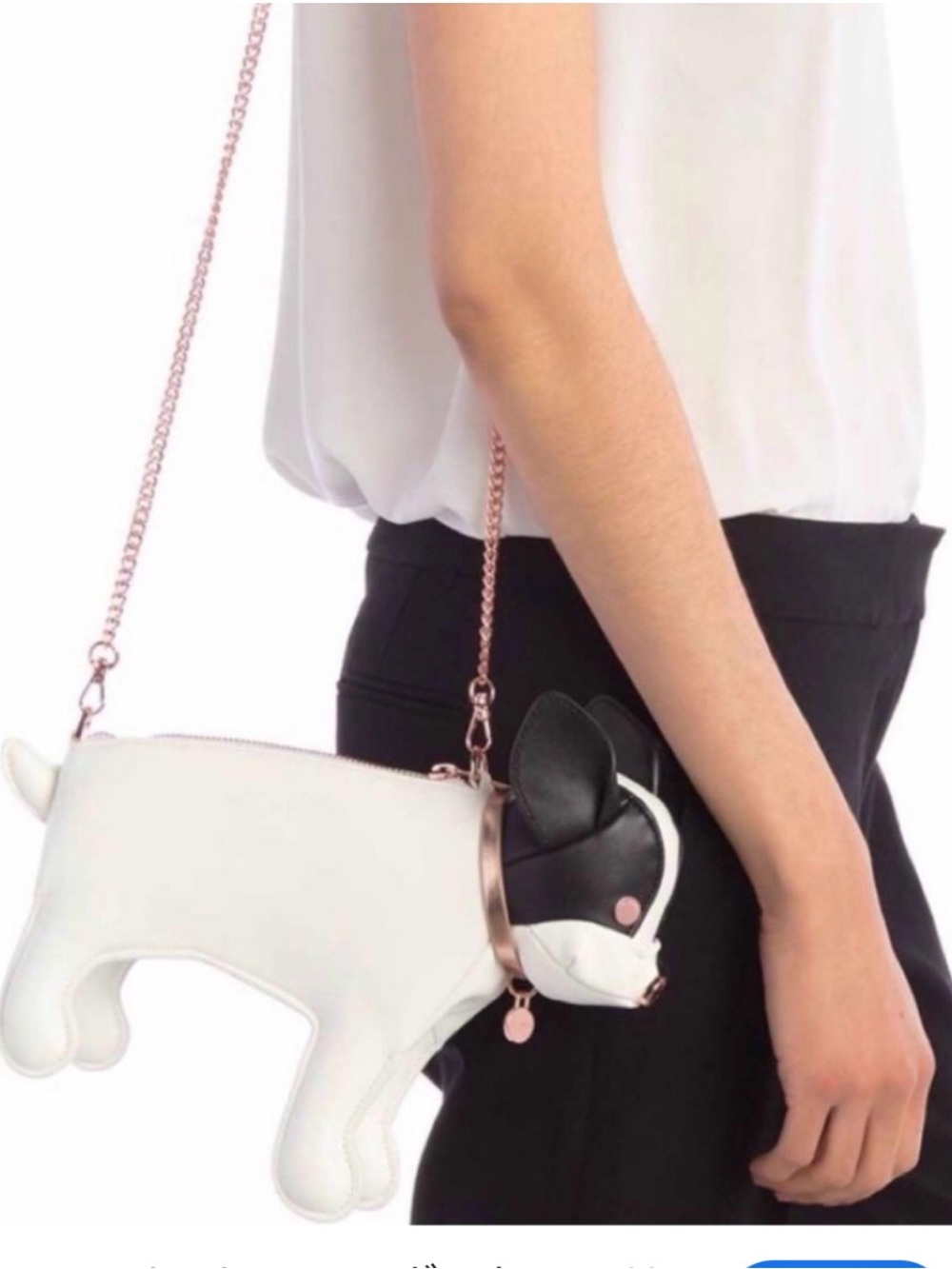 Ted Baker Boston Terrier crossbody women’s bag with rose gold chain